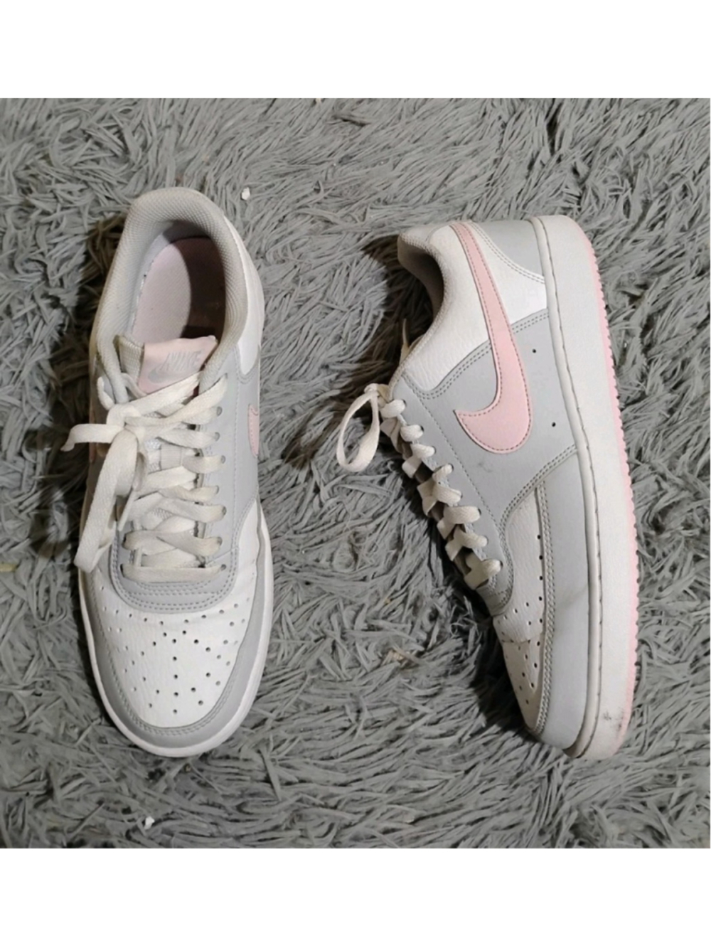 Nike Court Vision Low Women's Size 8.5 Gray Pink White Sneakers IB4009-043